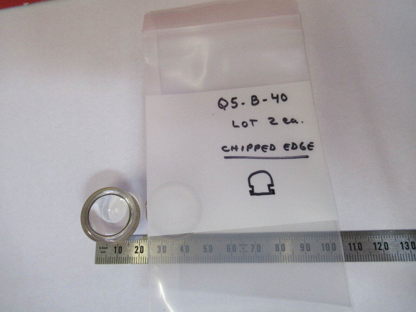 OPTICAL LOT 2 EA HIGHLY CONVEX LENS PL-CX chipped edges AS PICTURED Q5-B-40