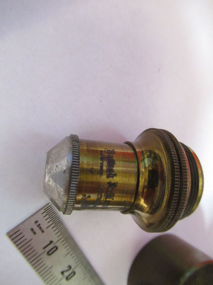 ANTIQUE  BRASS BAUSCH LOMB OBJECTIVE  2/3 MICROSCOPE PART AS PICTURED G4-A-56