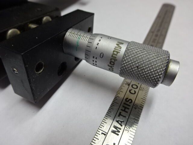 OPTICAL FIBER OPTICS FIXTURE RETICLE + MITUTOYO MICROMETER OPTICS AS IS #84-36