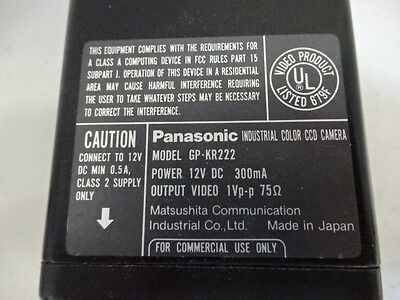 INDUSTRIAL PANASONIC MICROSCOPE CAMERA CCD GP-KR22 OPTICS AS IS #V3-C-02