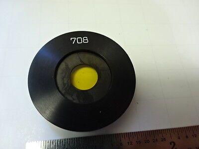 MICROSCOPE PART AO AMERICAN ROUND YELLOW 708 FILTER OPTICS AS IS B#AE-69