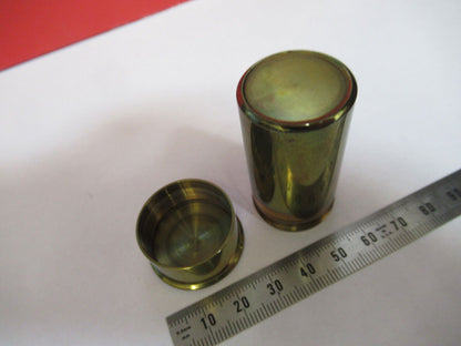 EMPTY LEITZ GERMANY BRASS OBJECTIVE CANISTER MICROSCOPE PART AS PICTURED G4-A-69