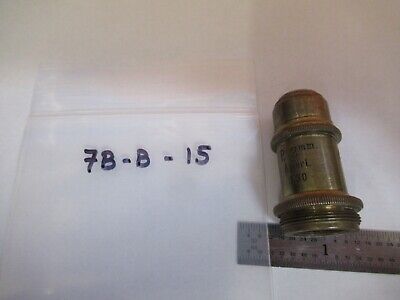 ANTIQUE BRASS ERNST LEITZ 2mm OBJECTIVE MICROSCOPE PART AS PICTURED &7B-B-15