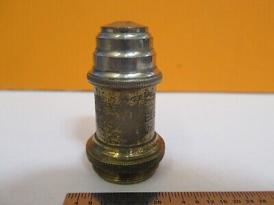 ANTIQUE BRASS ERNST LEITZ "7" OBJECTIVE MICROSCOPE PART AS PICTURED &7B-B-22