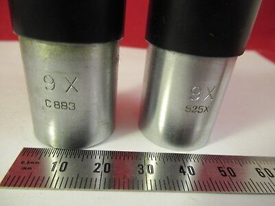 AMERICAN OPTICS EYEPIECE PAIR 9X SPENCER MICROSCOPE PART OPTICS &FT-3-01C