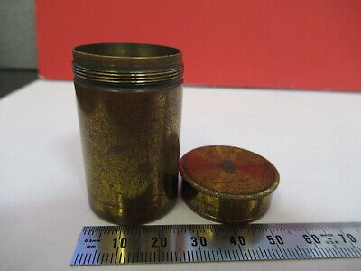 ANTIQUE BRASS EMPTY OBJECTIVE CANISTER MICROSCOPE LONDON AS PICTURED &87-FT-33