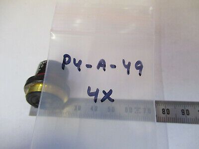 OLYMPUS JAPAN OBJECTIVE 4X LENS OPTICS MICROSCOPE PART AS PICTURED &P4-A-49