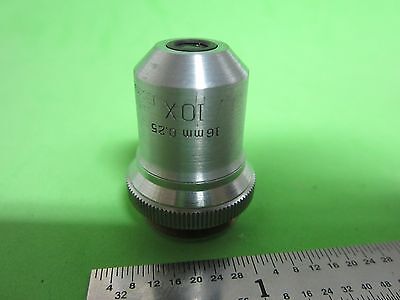 OPTICAL VINTAGE MICROSCOPE OBJECTIVE BAUSCH LOMB 10X OPTICS BIN#40-78