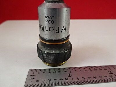 FOR PARTS MICROSCOPE PART OLYMPUS OBJECTIVE PLAN 10X N OPTICS AS IS BIN#S4-A-04