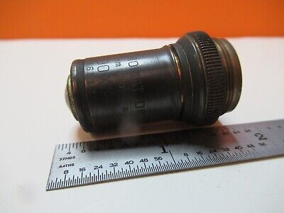 ANTIQUE BRASS OBJECTIVE BAUSCH LOMB APO 90X MICROSCOPE PART AS PICTURED &16-B-73