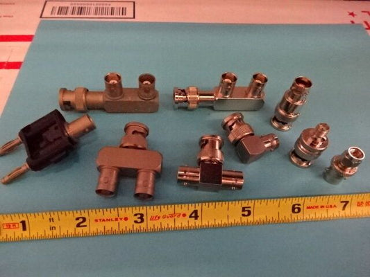 LOT BNC CONNECTOR ADAPTERS  RF MICROWAVE FREQUENCY AS PICTURED AS IS #B6H-15