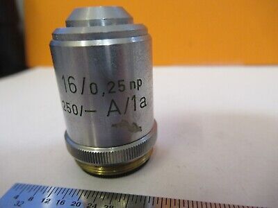 REICHERT AUSTRIA OBJECTIVE 16X /250 OPTICS MICROSCOPE PART AS PICTURED &H8-C-08