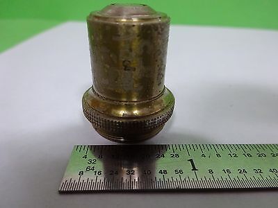 MICROSCOPE PART VINTAGE OBJECTIVE BAKER LONDON 3 OPTICS AS IS BIN#H7-A-09