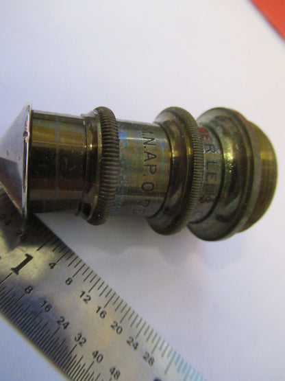 SPENCER 4mm BRASS ANTIQUE OBJECTIVE OPTICS MICROSCOPE PART AS PICTURED &H6-A-36