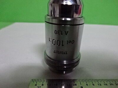 MICROSCOPE PART VINTAGE OBJECTIVE LEITZ 100X GERMANY JENA OPTICS AS IS B2-M-04