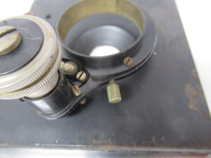 ANTIQUE BAUSCH LOMB OLD STAGE TABLE CASE MICROSCOPE PART AS PICTURED &W1-A-92