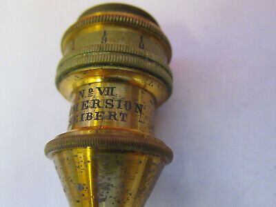 ANTIQUE BRASS SEIBERT GERMAN OBJECTIVE "VII" MICROSCOPE PART AS PICTURED F6-B-97