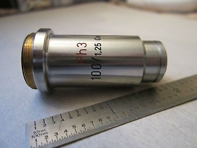 MICROSCOPE PART OPTICS OBJECTIVE PH3 100X CARL ZEISS GERMANY AS IS  BIN#RED