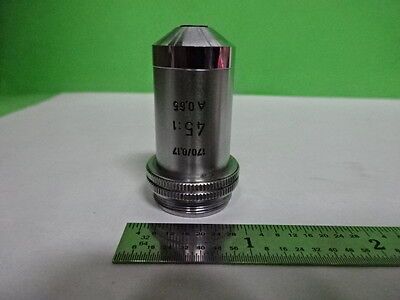 MICROSCOPE PART OBJECTIVE LEITZ WETZLAR GERMANY 45X OPTICS AS IS #AE-17