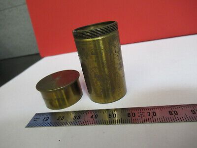 ANTIQUE BAUSCH LOMB BRASS EMPTY OBJECTIVE CAN MICROSCOPE PART AS PIC &nB7-A-28