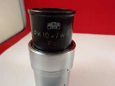 MICROSCOPE PART ZEISS GERMANY POLARIZER EYEPIECE PK10X POL OPTICS AS IS #T2-B-01