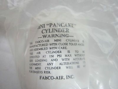 FABCO-AIR PNEUMATIC AIR MINI PANCAKE CYLINDER OPTICS POSITIONING I-5-X NEW