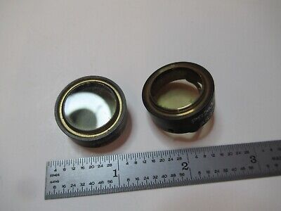 ANTIQUE MICROSCOPE PART PAIR FILTER LENS PB24330-1 UNKNOWN AS PICTURED &16-B-30