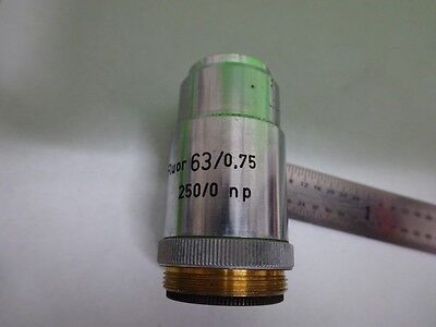 MICROSCOPE PART OBJECTIVE REICHERT AUSTRIA FLUOR 63X OPTICS AS IS BIN#72-59