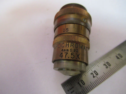 ANTIQUE APO BAUSCH LOMB OBJECTIVE 47.5X  MICROSCOPE PART AS PICTURED &S9-A-53