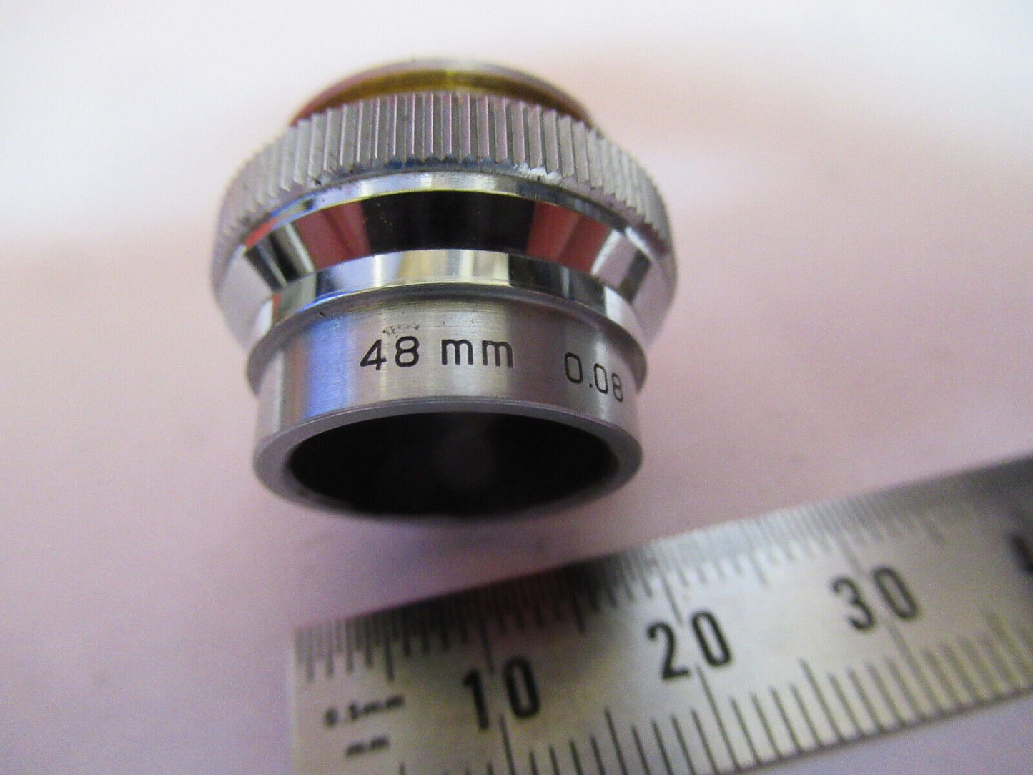 BAUSCH LOMB OBJECTIVE 48mm LENS OPTICS MICROSCOPE PART AS PICTURED S9-A-10