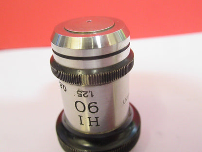 ANTIQUE CARL ZEISS JENA OBJECTIVE HI 90X MICROSCOPE PART AS PICTURED &4B-A-59