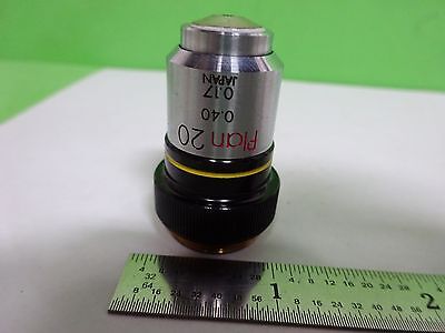 MICROSCOPE PART OBJECTIVE OLYMPUS PLAN 20 20X JAPAN OPTICS AS IS BIN#Y5-K-05