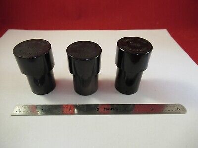 ANTIQUE BAUSCH LOMB LOT EMPTY OBJECTIVE PLASTIC CANS MICROSCOPE AS IS &Q5-A-59