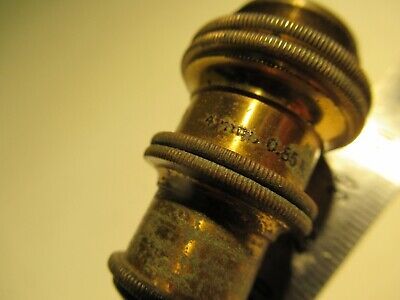 ANTIQUE BRASS OBJECTIVE BAUSCH LOMB 4mm OPTICS MICROSCOPE as pictured &14-C-05