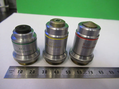 LOT 3 EA MICROSCOPE OBJECTIVE LENSES BAUSCH LOMB 10X 43X 97X OPTICS #P8-B-30