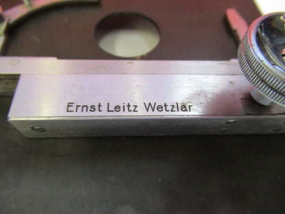 LEITZ WEZTLAR GERMANY XY TABLE STAGE BRASS MICROSCOPE PART AS PICTURED Y4-A-30a