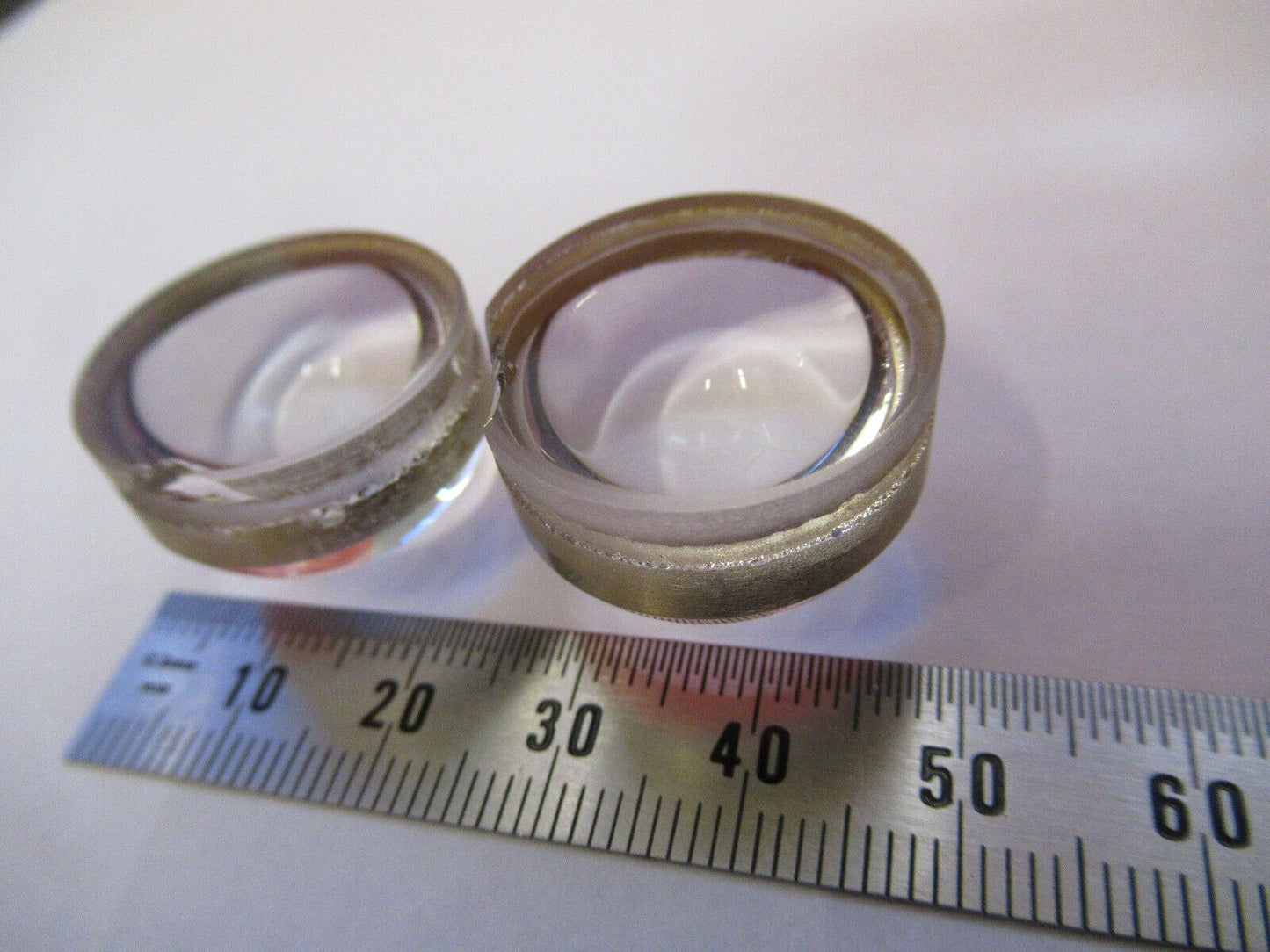 OPTICAL LOT 2 EA HIGHLY CONVEX LENS PL-CX chipped edges AS PICTURED Q5-B-40