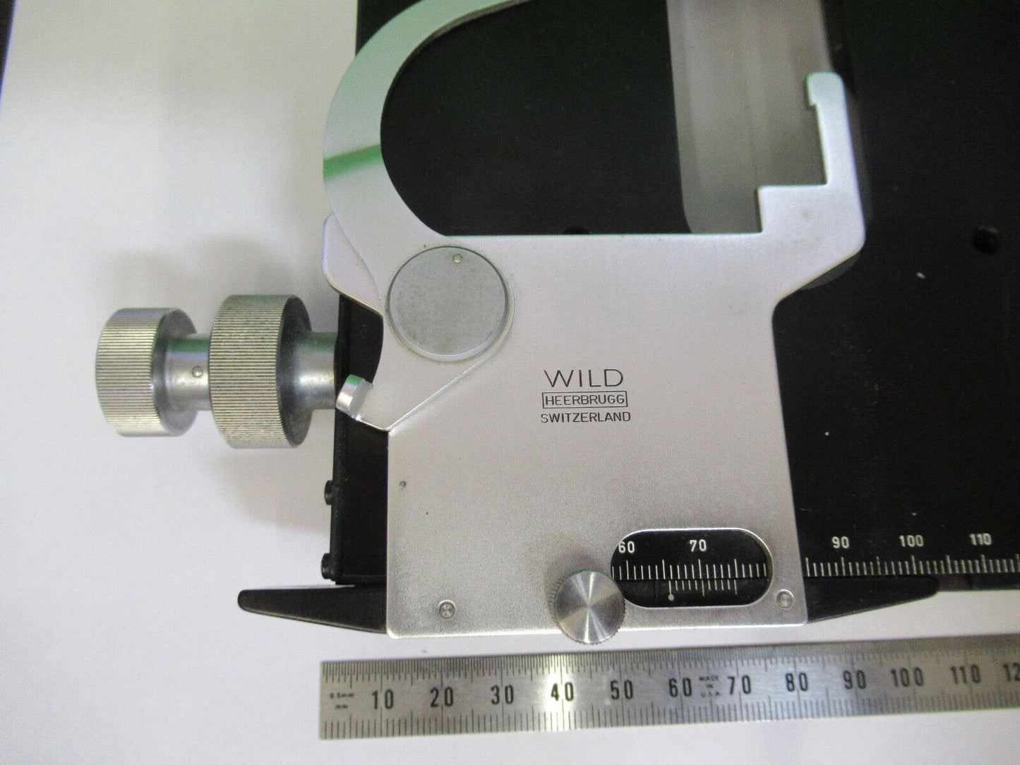 WILD M20 SWISS STAGE TABLE MICROMETER MICROSCOPE PART OPTICS AS PICTURED R8-A-59