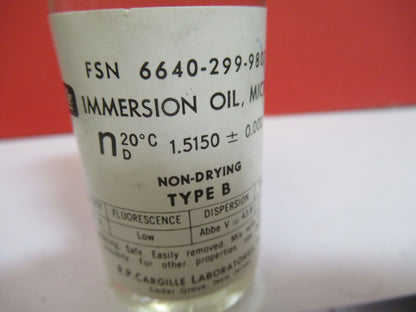 IMMERSION OIL for MICROSCOPE PART AS PICTURED Y7-B-58