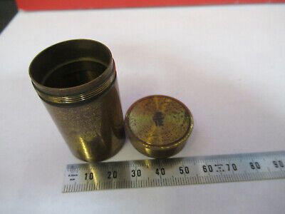 ANTIQUE BRASS EMPTY OBJECTIVE CANISTER MICROSCOPE LONDON AS PICTURED &87-FT-33