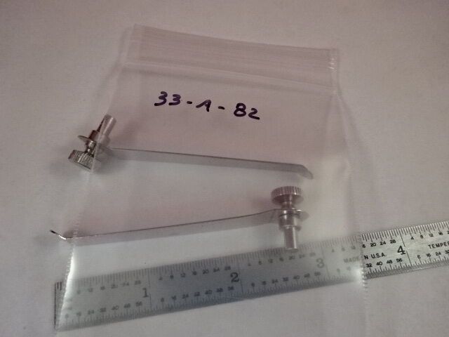 PAIR CLIPS for specimen TABLE MICROSCOPE PART &33-A-82