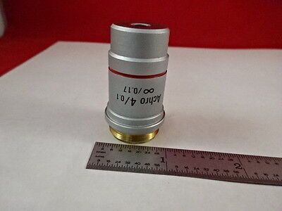 LEICA OBJECTIVE ACHRO 4X MICROSCOPE OPTICS AS IS BIN#W4-G-12