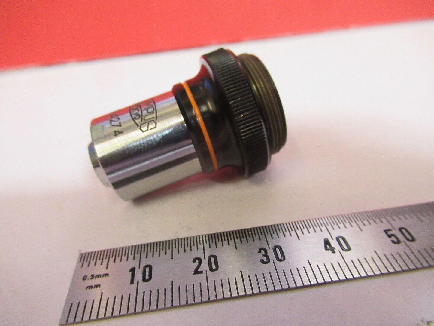 OLYMPUS JAPAN POL OBJECTIVE PO10 MICROSCOPE PART OPTICS AS PICTURED #G4-A-121