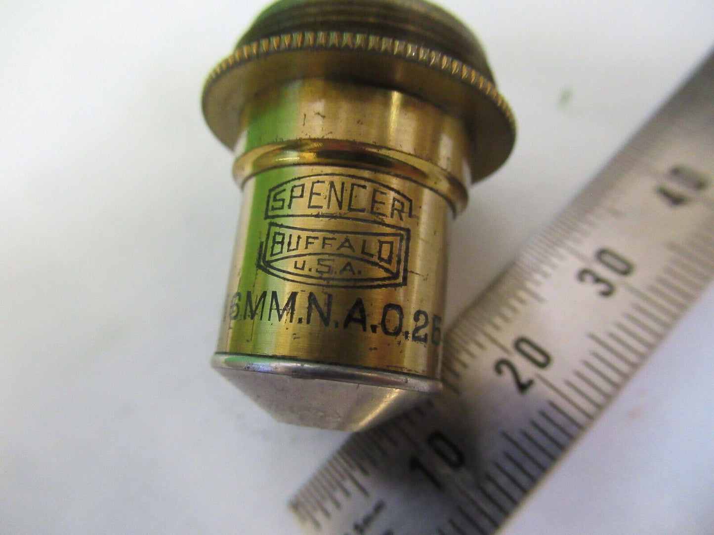 ANTIQUE SPENCER AO BRASS OBJECTIVE 10X MICROSCOPE PART AS PICTURED &75-B-10