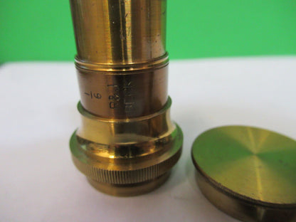 ANTIQUE BRASS OBJECTIVE R&J BECK "1/6" UK MICROSCOPE PART AS PICTURED Z7-A-46