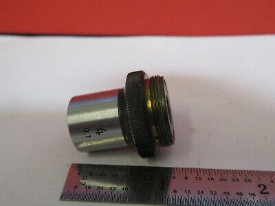 NIKON JAPAN OPTICS 4X OBJECTIVE LENS MICROSCOPE PART AS PICTURED &4B-A-63