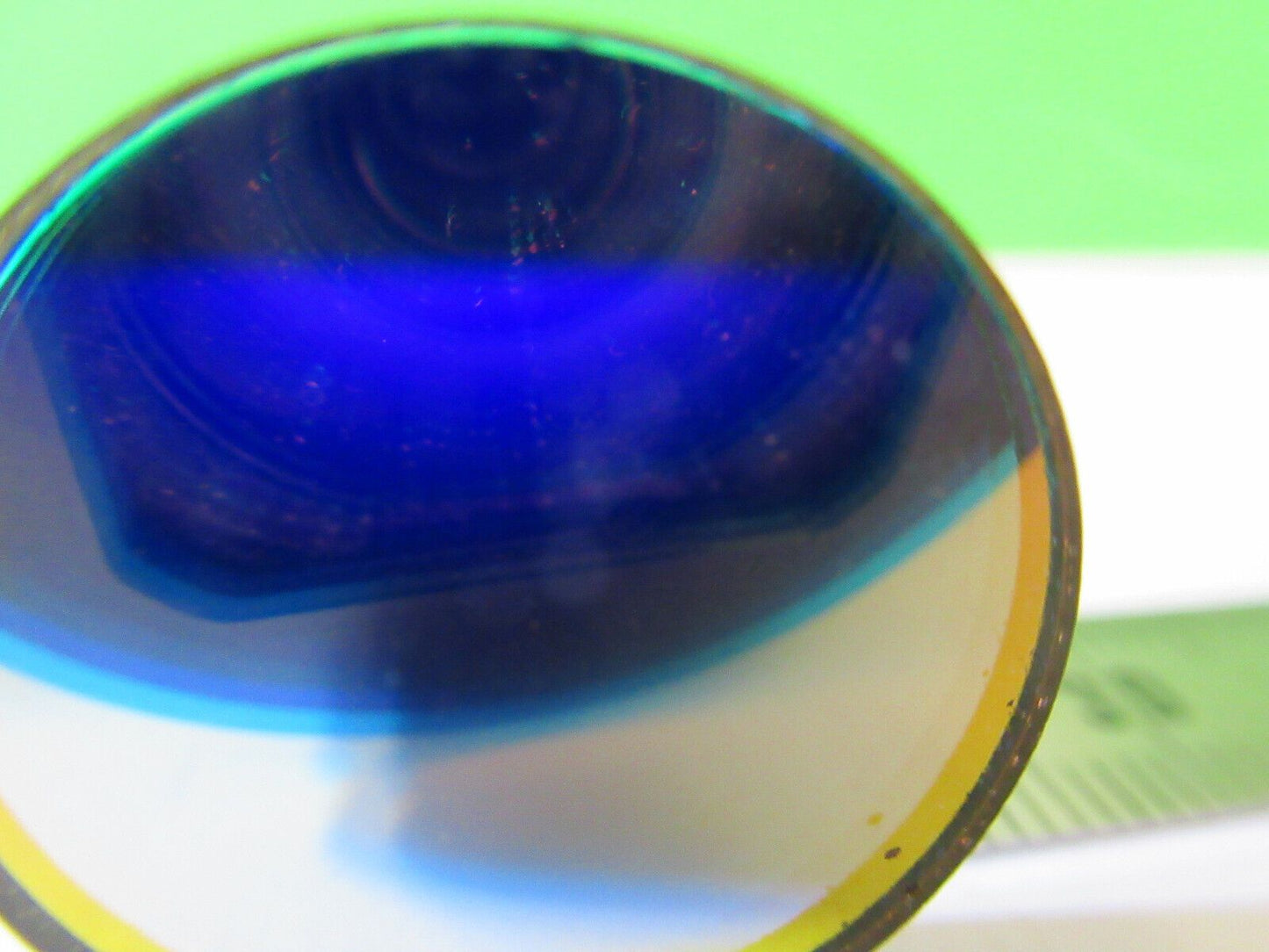 OPTICAL BLUE FILTER GLASS LENS OPTICS AS PICTURED &22-A-65