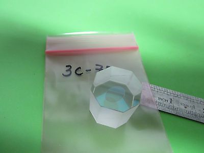 OPTICAL weird truncated prism coated inside circle ?? LASER OPTICS BIN#3c-70