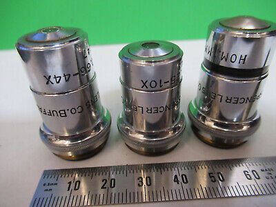 AO SPENCER LOT 3 ea OBJECTIVE 10X 44X 95X  MICROSCOPE PART AS PICTURED &3-C-11