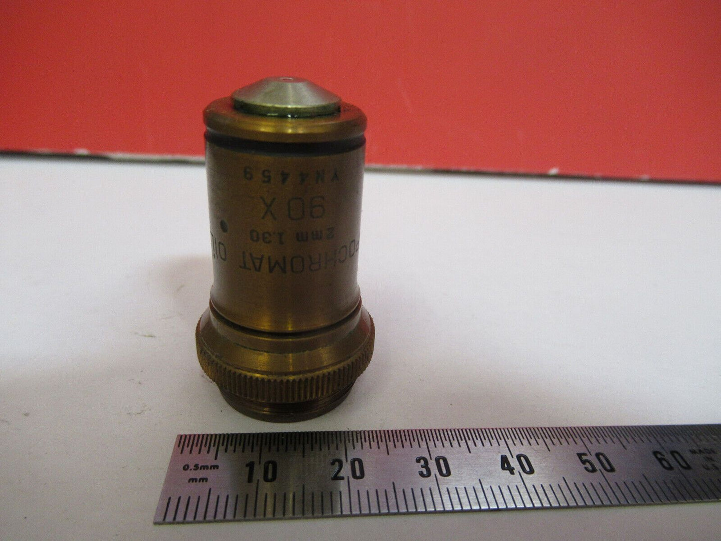 ANTIQUE APO BAUSCH LOMB OBJECTIVE 90X  MICROSCOPE PART AS PICTURED &S9-A-56